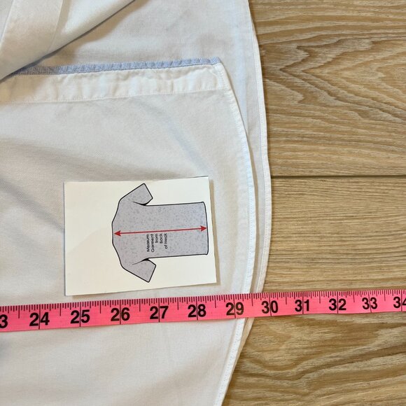 Black Brown1826 - White100% Cotton Shirt - Light Blue Trim & Elbow Patches (L) - Picture 11 of 14